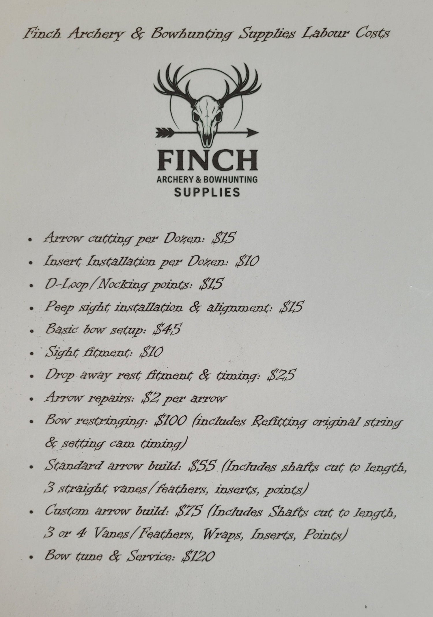 Workshop - Recurve and Compound bow Strings made to order - price on request