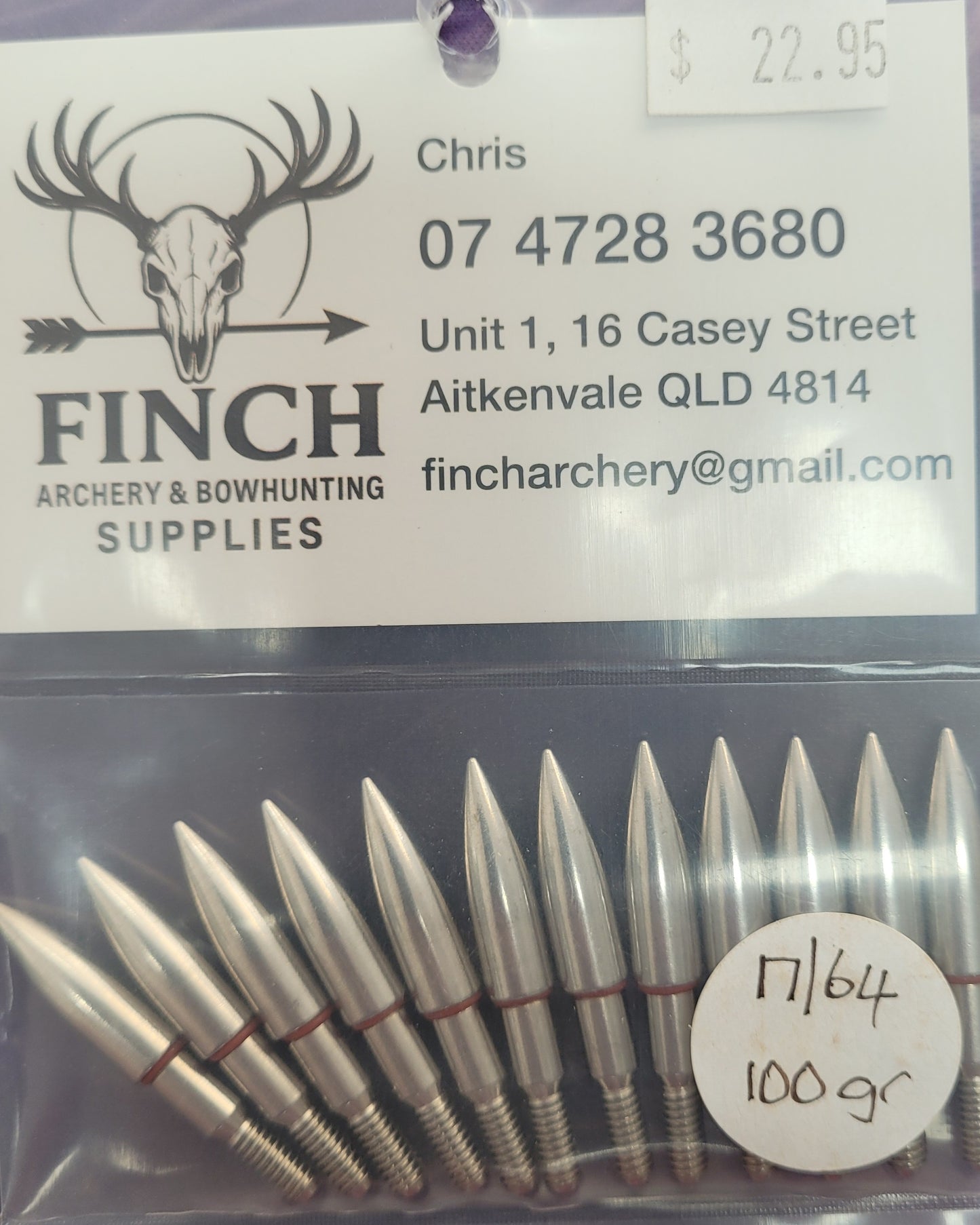Finch screw in feild tips- 17/64