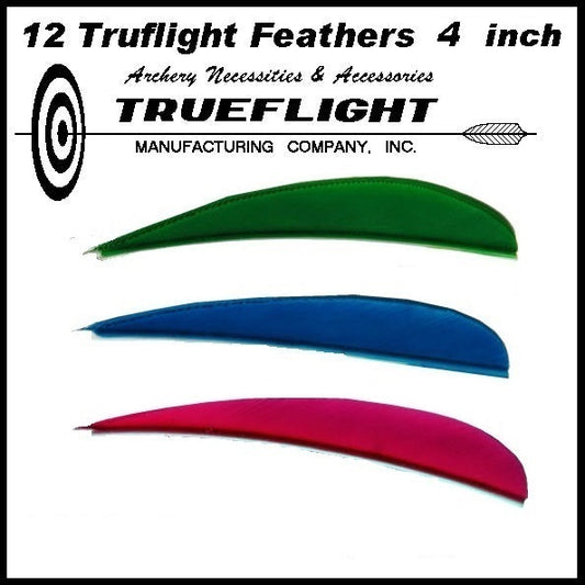 truflight 4 inch feathers parabolic red blue green yellow white black